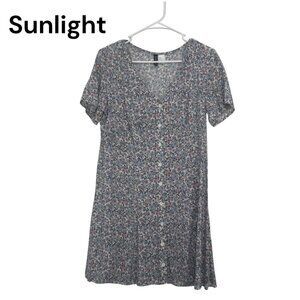 H&M Divided Women Floral Viscose Button-Up Mini Dress SZ M Summer Casual